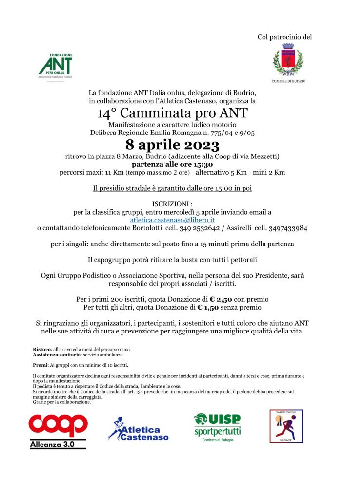 LOCANDINA CAMMINATA PRO ANT 8 APRILE